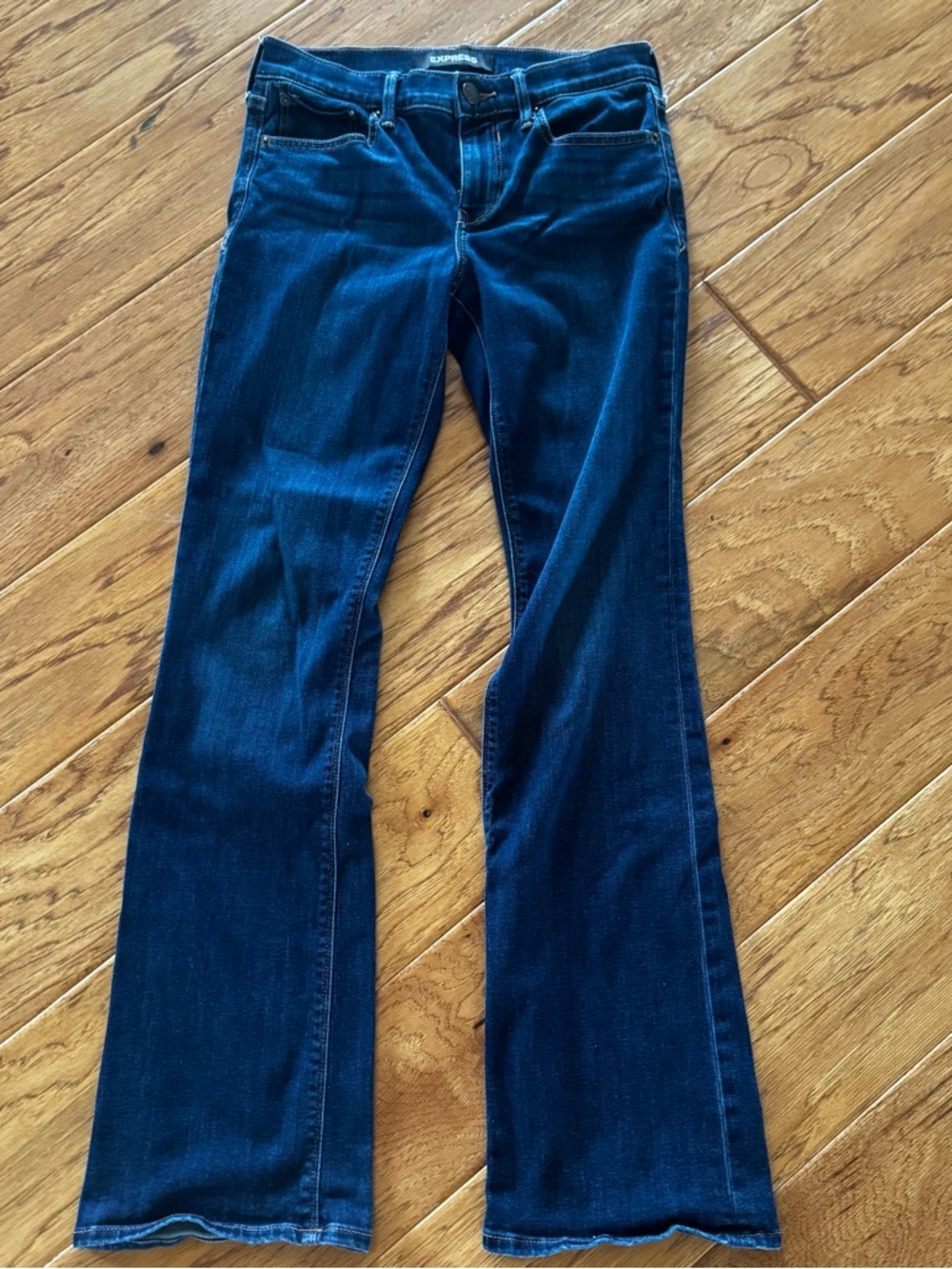 Express Boot Jeans Women’s 2R Dark Wash Denim Stretch Western Cowgirl Dress